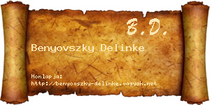 Benyovszky Delinke névjegykártya